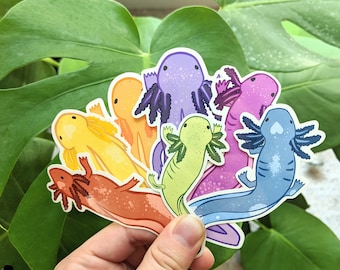 Axolotl Stickers - Individual Rainbow Stickers