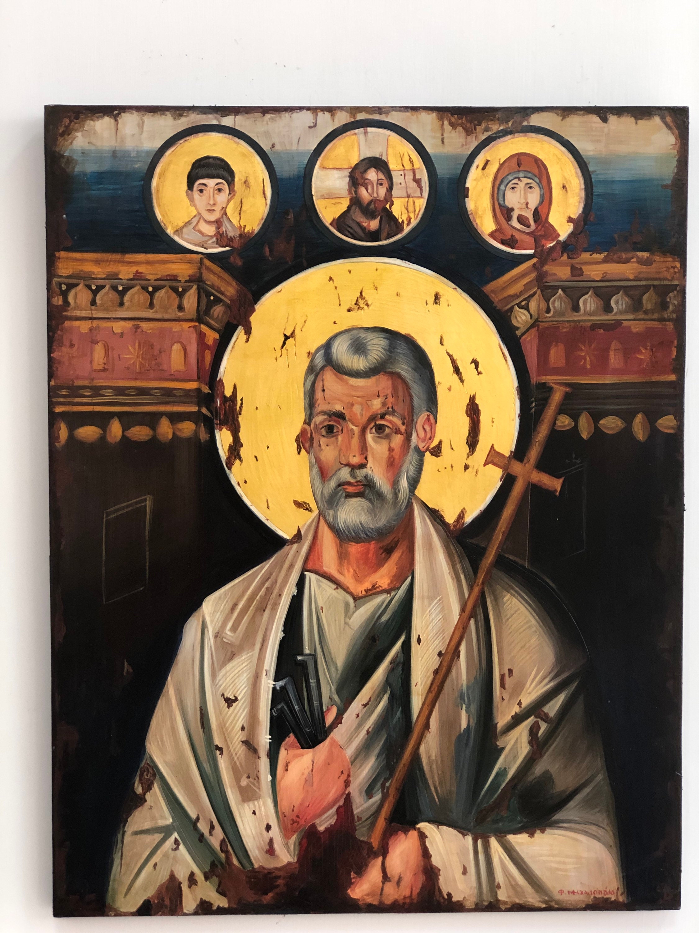 HAND PAINTED Byzantine Icon of Saint Peter (sinai) - Etsy