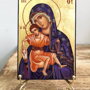 HAND PAINTED Byzantine Icon Of Virgin Mary