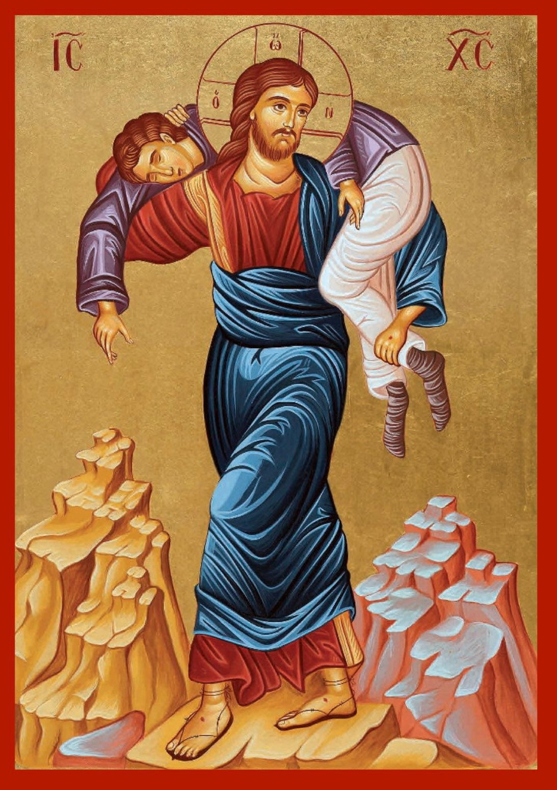 Hand Painted Byzantine Icon of Jesus Christ the Good Shepherd ...
