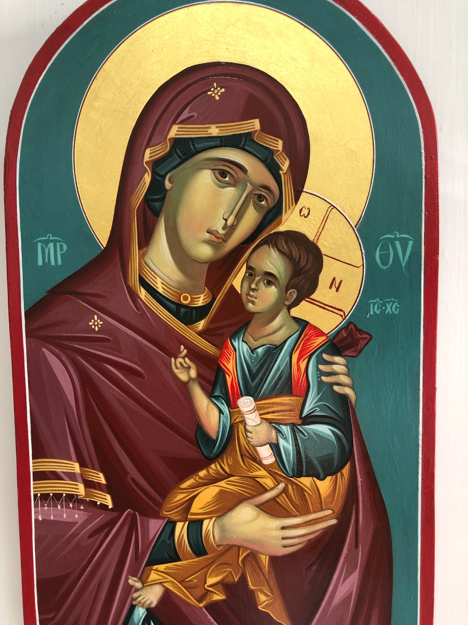 Icône byzantine peinte à la main de la Vierge Marie Etsy