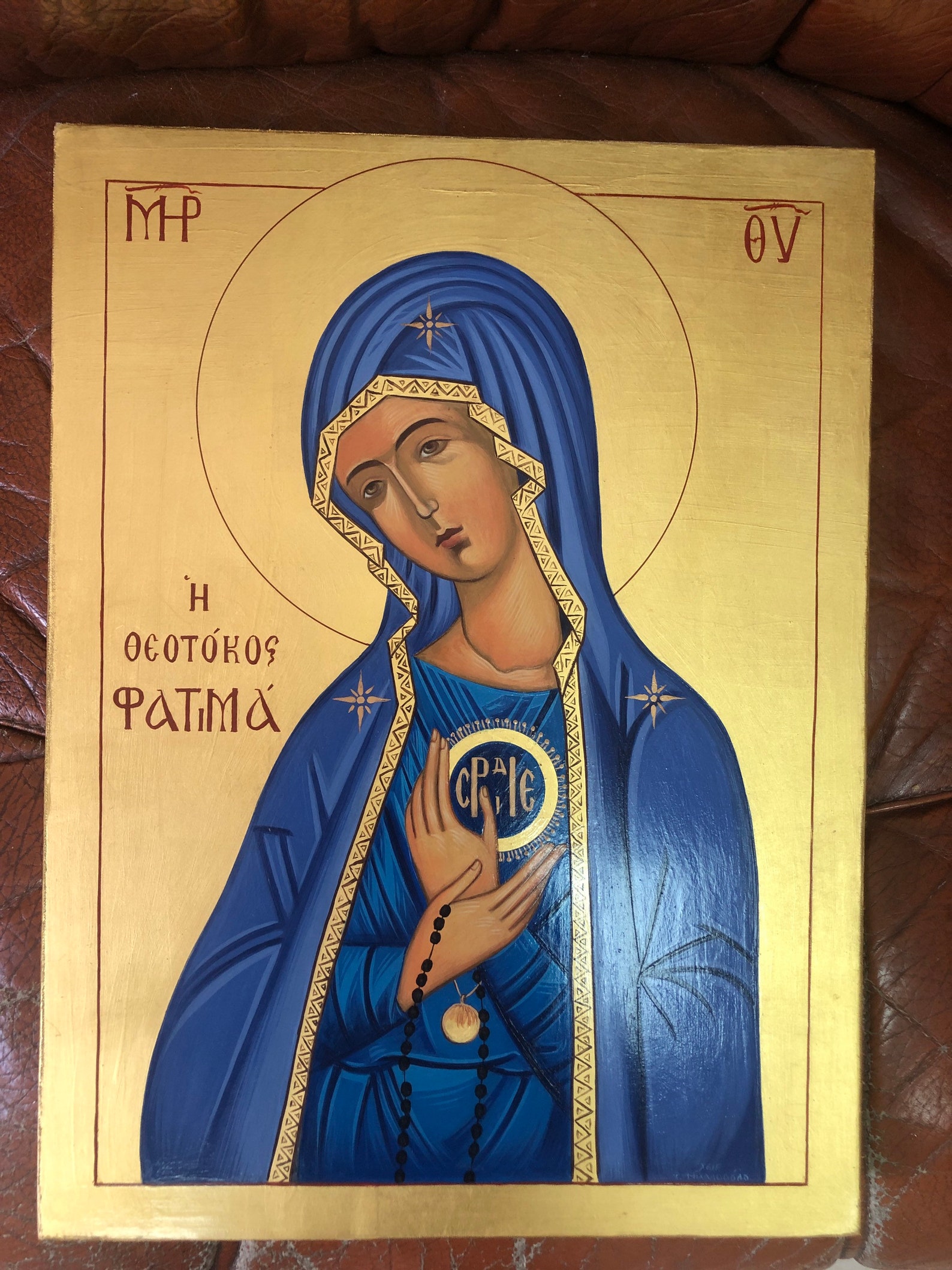 Vierge Marie Fatima MAIN PEINT Icône byzantine Etsy