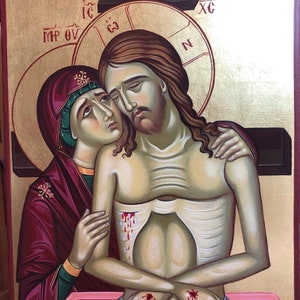 Extreme humility of Jesus Christ Hand painted Byzantine Icon