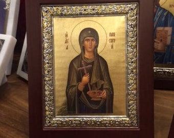 Handmade Byzantine Icon Of Saint Paraskevi