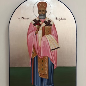 Saint Platon of Banja Luka HAND PAINTED Byzantine Icon
