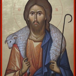 Hand painted Byzantine Icon Of Jesus Christ 23k Gold Leaf
