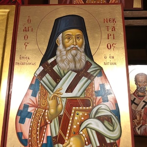 Saint Saint Nectarios 22karat gold leaf