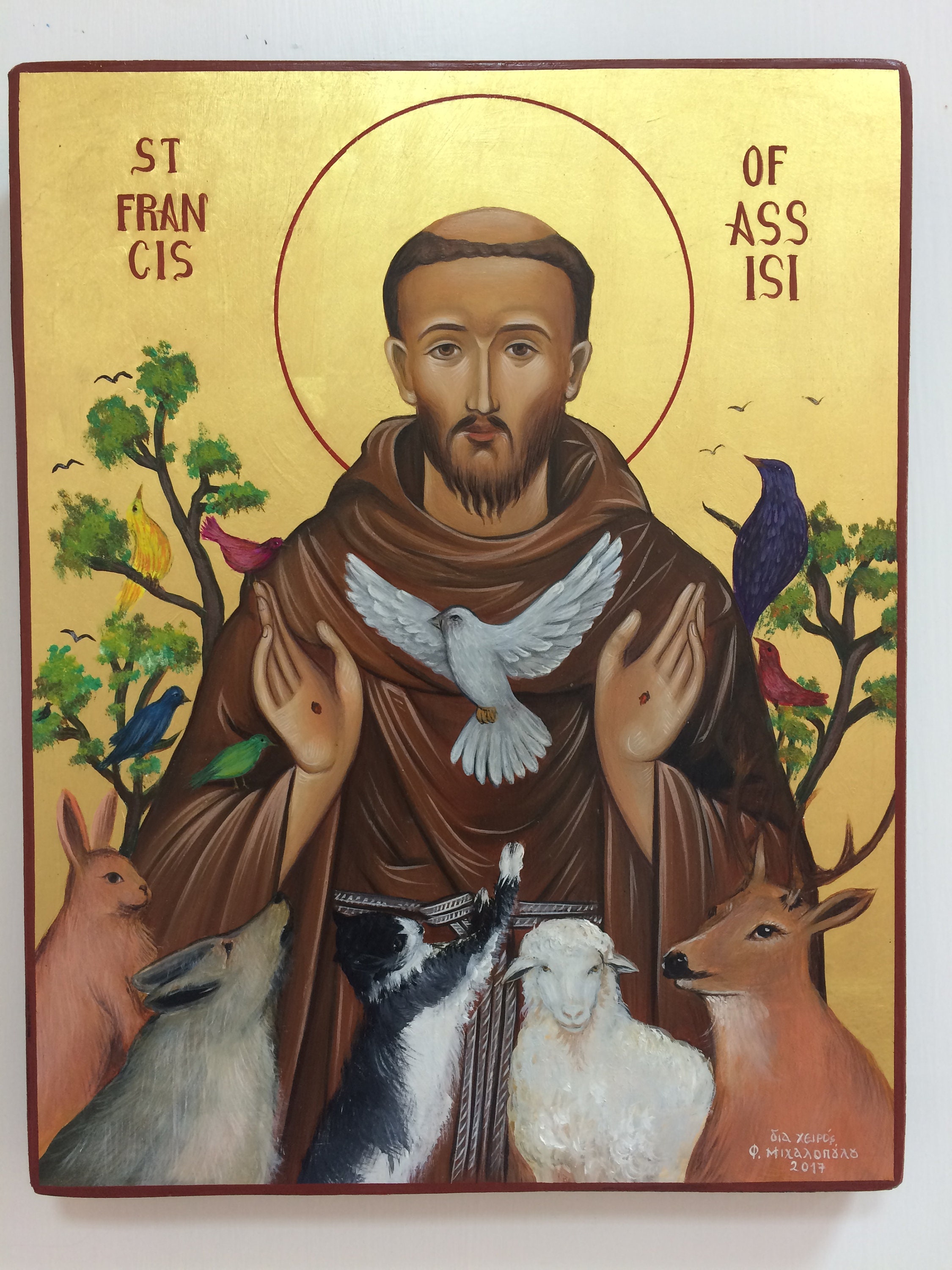 Francis Of Assisi Patron Saint Of Animals Icon Plaque Francis Of Assisi Patron Saint Of Animals Icon Plaque