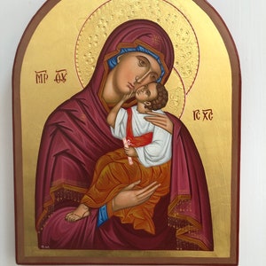 HAND PAINTED Byzantine Icon Of Virgin Mary