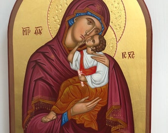 HAND PAINTED Byzantine Icon Of Virgin Mary