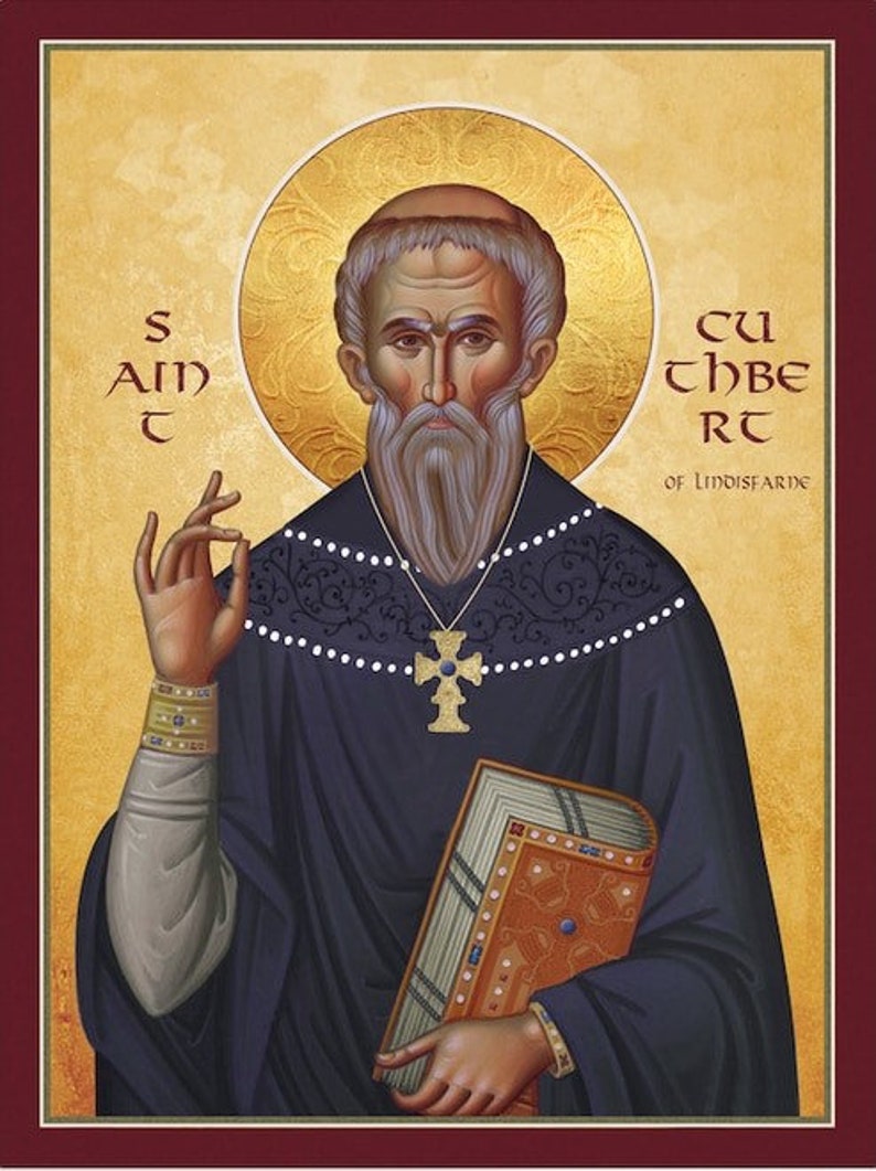 San Cuthbert de Lindisfarne pintado a mano ortodoxo cristiano Etsy