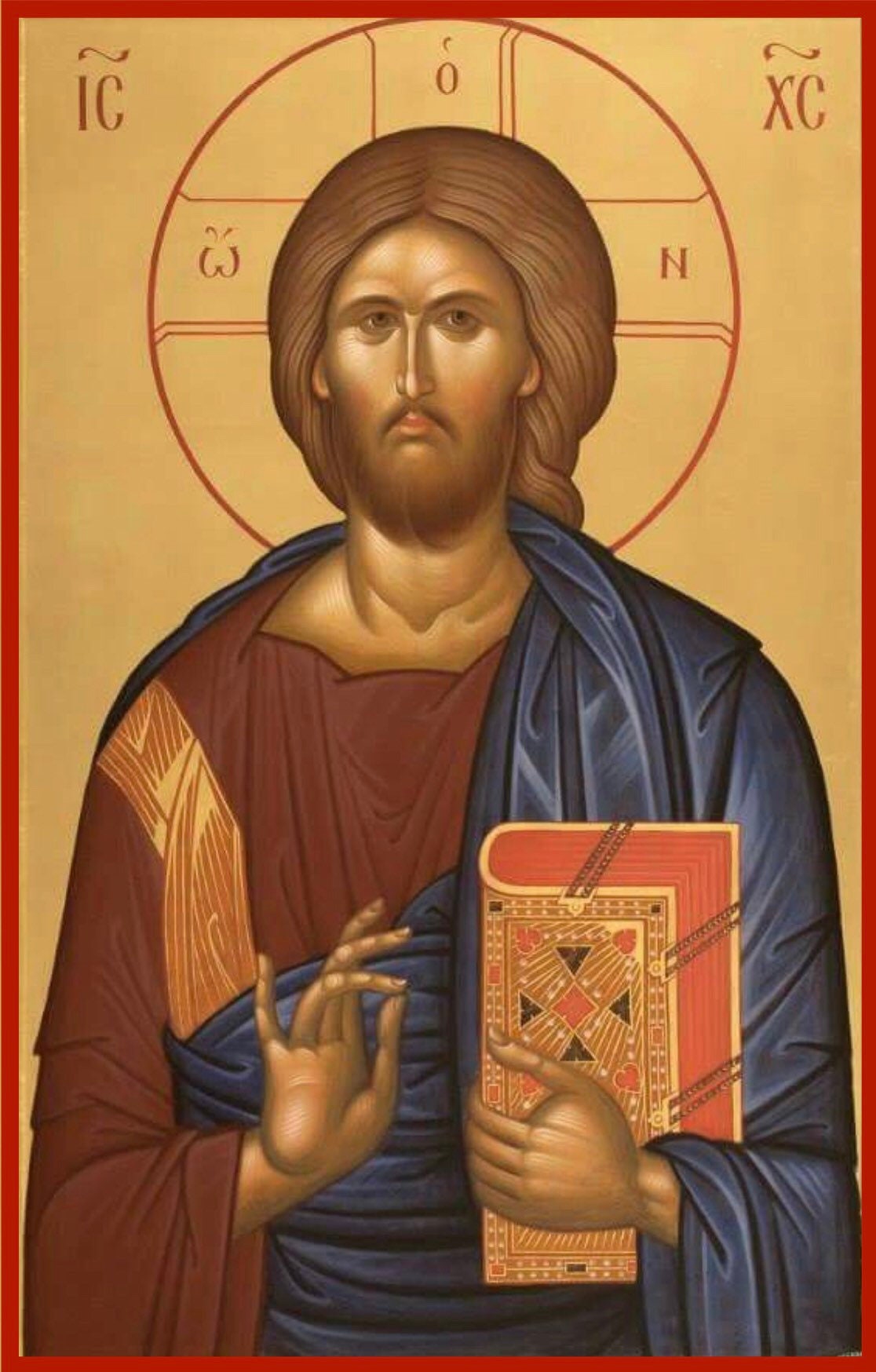 Jesus Christ 23k Gold Leaf Hand Painted Byzantine Icon - Etsy UK