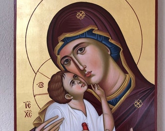 Virgin Mary Theotokos HAND PAINTED Byzantine Icon