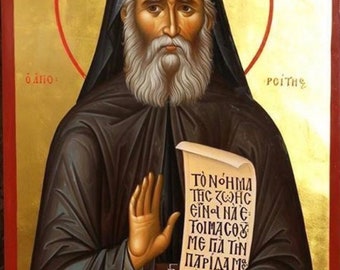 Icône byzantine peinte à la main de Saint Paisios