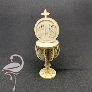 Calice de communion 3D avec croix, grappes de raisin et croix ST GRATUIT
