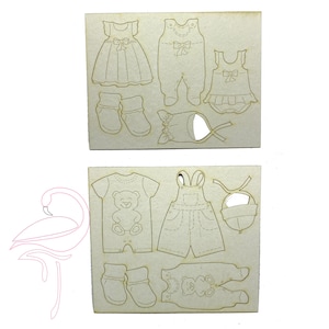 Juego de ropa para bebés de 10 piezas - cartón de 1,5 mm de espesor
