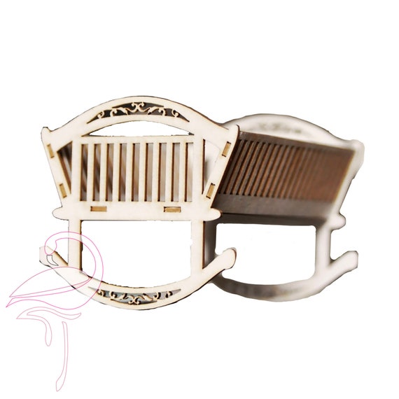 3D Baby's Cradle 46 x 61mm cardboard 1mm thick - Main Image