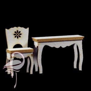 Mesa y Silla Rectangular Mini modelo 3d
