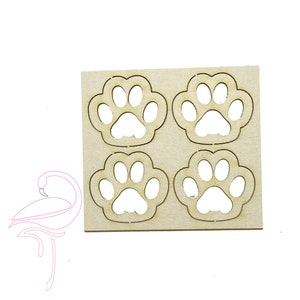 Tierpfoten - 4er-Pack - 25 x 25mm - 1,5mm Pappe