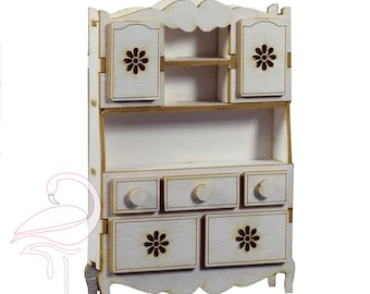 3D Dresser Mini - 45 x 52 x 15mm - cardboard 1.5mm thick