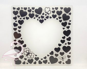 Embossing Folder - Hearts Square