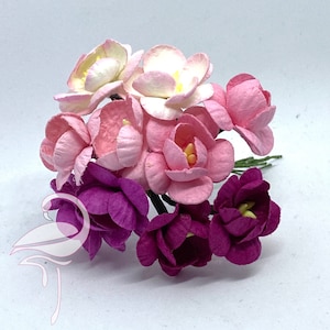 Papier de mûrier de qualité, fleurs de cerisier roses, 25 mm