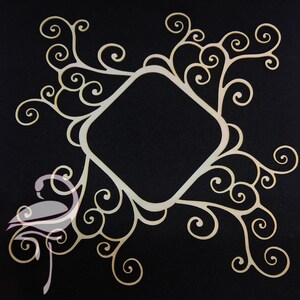 Frame vierkant met uitschuifbare swirls - 165 x 165mm - wit karton 1mm.