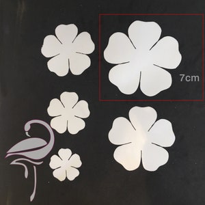 Petals to create flowers - Pattern 1 - white foam 0.6mm - 7cm each