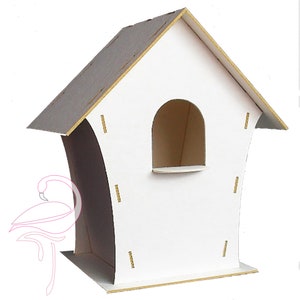 Caja de aves 3D - grande - 140 x 105 mm - cartón de 1,5 mm de espesor