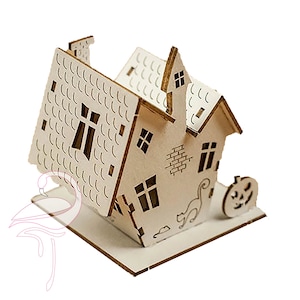 Casa embrujada 3D - 65 x 53 x 53 mm - cartón de 1,5 mm