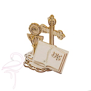 3D Holy Communion Bible, Cross & Chalice - 50 x 50mm