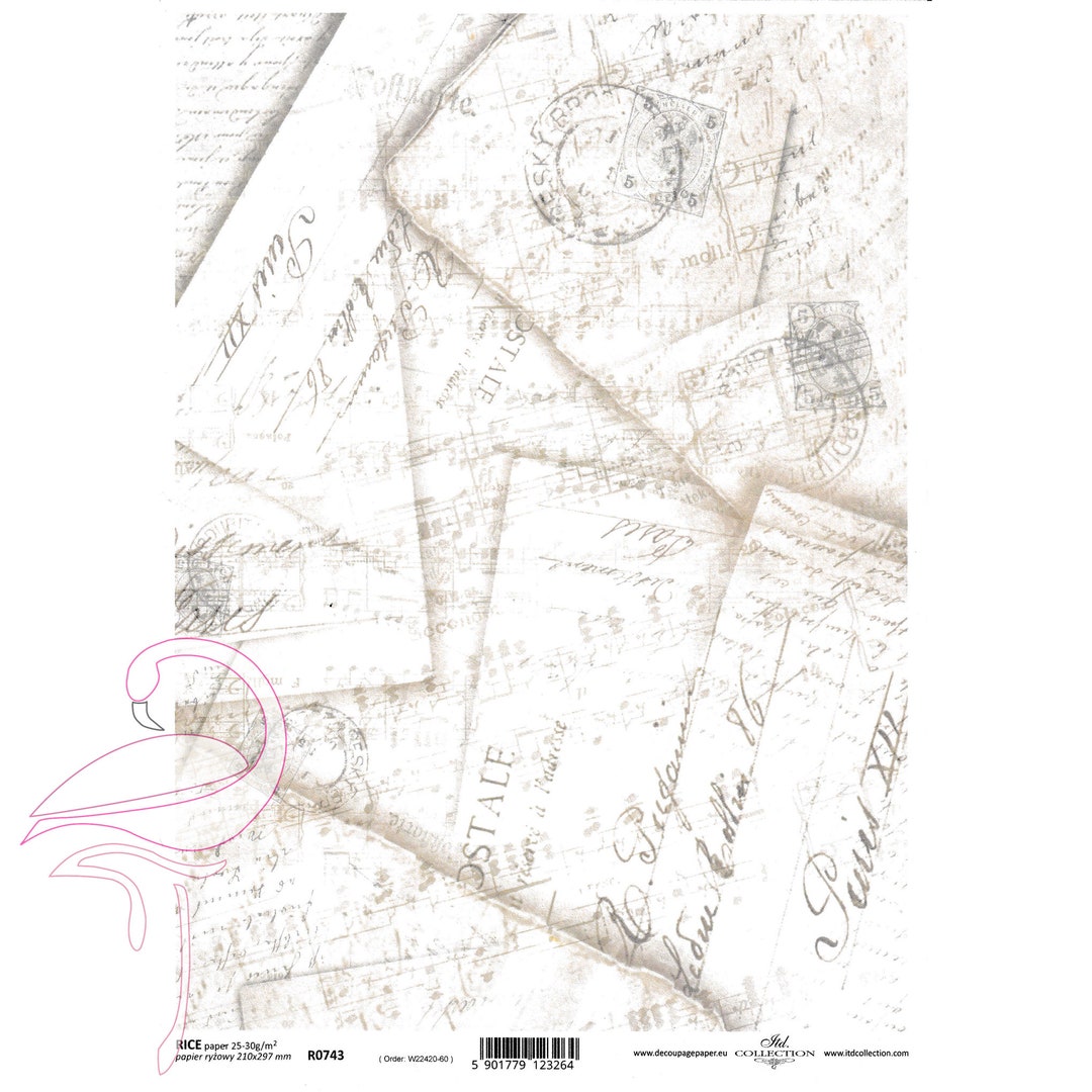 Itd Collection Rice Paper A4 - "retro Style Old Letters" - Etsy
