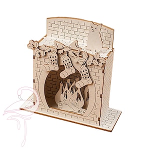 Camino 3D con calze di Natale - 85 x 35 x 90 mm