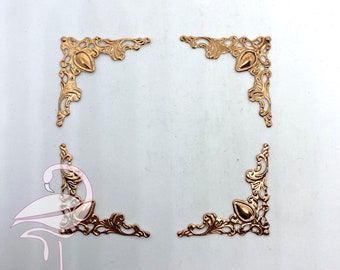 Corners Decorative - Metal Rose Gold - 41 x 41mm x 4 pcs