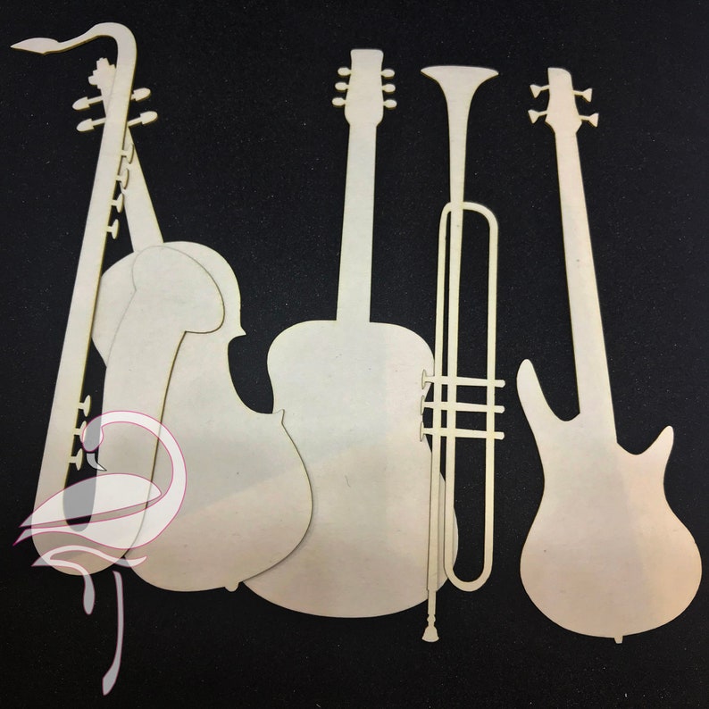 Musical Instruments Set of 5 140mm Cardboard 1mm Thick Etsy
