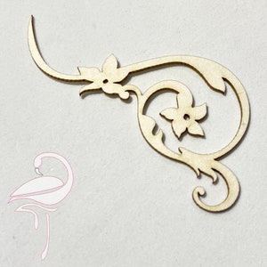 Ecke mit Blumen x 4 Stück - Pappe 1,5mm dick