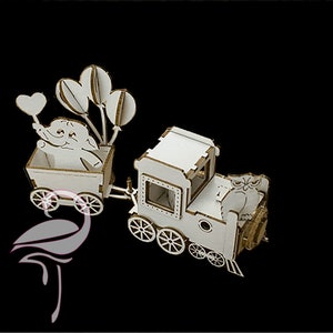 Tren 3D con animales - 100 x 25 x 55mm - Cartón 1.5mm de espesor
