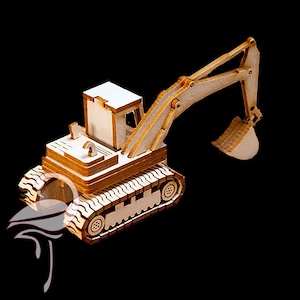 Excavadora 3D - 80 x 30 x 30 mm - aglomerado de 1,5 mm de espesor