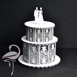 Gâteau de mariage 3D complexe avec un couple - 80 mm de haut - carton