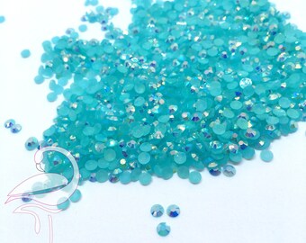 Rhinestone flat back resin - Turquoise x 3g (approx 450pcs)