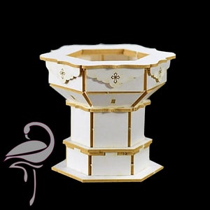 Fuente bautismal 3D 56 x 66 x 55 mm - cartón de 1,5 mm