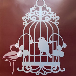 Stencil per tecnica mista "Bird Cage" - 250 x 250 mm