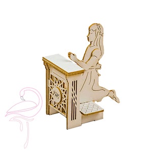 Sainte communion 3D pour fille - 50 x 50 mm