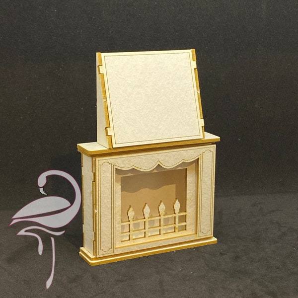 3D Fireplace Mini - 88 x 60 x 15mm - cardboard 1.5mm thick