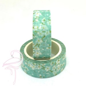 Washi Tape White Cherry Blossom on Sky blue image 1