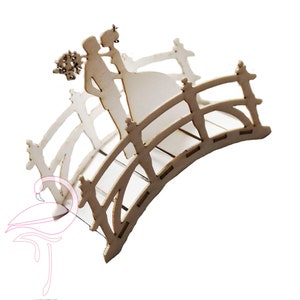 3D Hochzeits-Stegbrücke mit Paar - 60 x 70 x 32 mm
