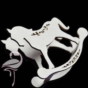 Caballo balancín 3D - 55 mm de alto - cartón de 1 mm de grosor