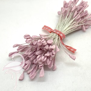 Staubgefäße Matt Herz 3mm Flieder Rosa - 100er Pack