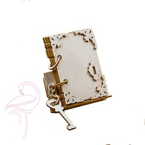 Diario secreto 3D con clave en el easel - 50 x 50 mm