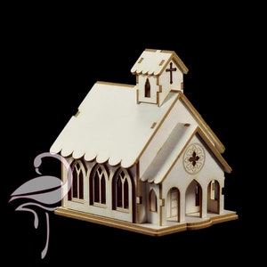 Iglesia 3D - 55 x 70 x 55 mm sobre base 92 mm